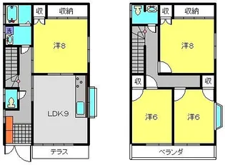 神奈川県横浜市港北区綱島東5丁目【一戸建】の間取り