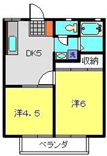 スカイパレスA【101号室】の間取り
