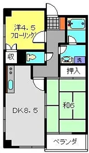 青山コーポA棟【301号室】の間取り