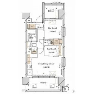 ブランシエスタ新丸子リバーフロント【0307号室】の間取り