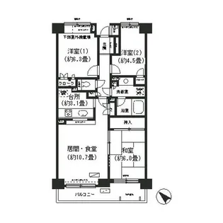 武蔵小杉西パーク・ホームズ【5階】の間取り