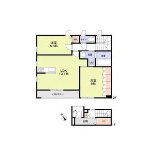 フォレスト ルーチェ(フォレストルーチェ)【2号室】の間取り