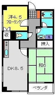 青山コーポA棟【201号室】の間取り