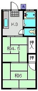 コーポ葵【1階】の間取り