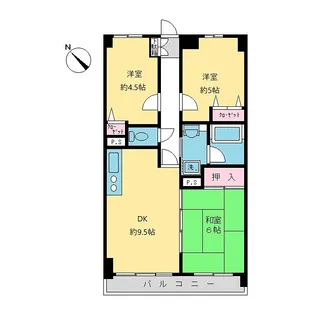 ライオンズマンション平間【3階】の間取り