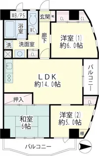 ヴェルドゥミール【3階】の間取り
