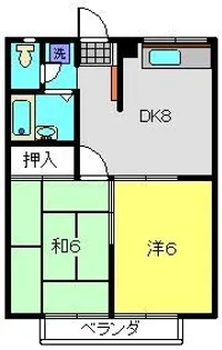 エステートピアアマガイ【202号室】の間取り