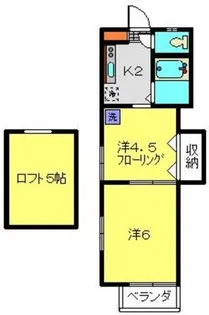 大浜ハイツ2号荘【201号室】の間取り