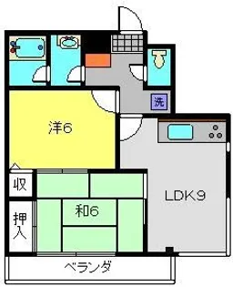 つるやハイツ【302号室】の間取り