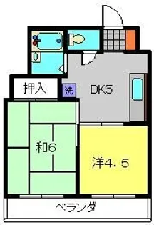 上大岡グリーンハイツD棟【4階】の間取り