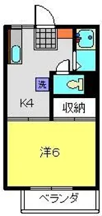 ホワイトパレス【202号室】の間取り