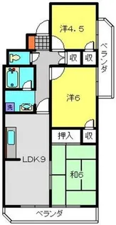 上大岡グリーンハイツB棟【303号室】の間取り
