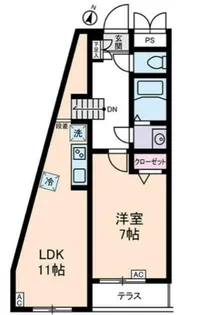 ビューヒル南【1階】の間取り