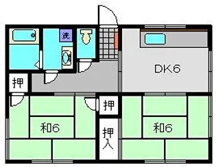 ハイツ横田【2号室】の間取り