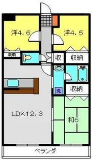 エスペラントハイツI【1階】の間取り