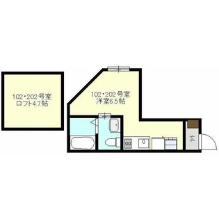 ベイフラット南太田【102号室】の間取り