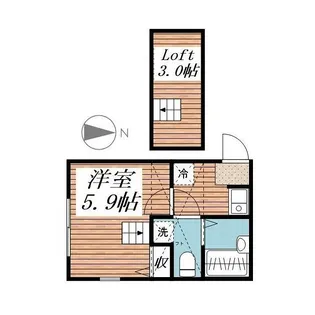 1Kの間取り画像