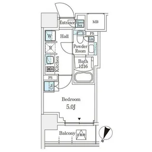 パークアクシス横浜阪東橋【4階】の間取り