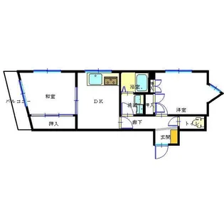 ホーユウパレス上大岡【406号室】の間取り