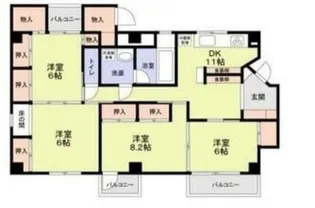 ツインヒルズ(ツインヒルズ)【4階】の間取り