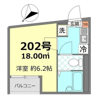 メゾンたくづの(メゾンタクヅノ)【202号室】の間取り