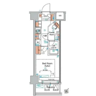 エストゥルース横浜蒔田(エストゥルースヨコハママイタ)【10階】の間取り