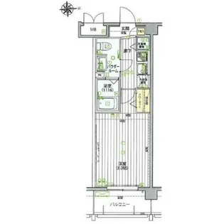 レグラス横浜吉野町サウス(レグラスヨコハマヨシノチョウサウス【2階】の間取り