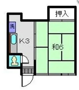 金子アパート【1号室】の間取り