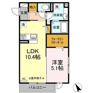BLESS港南上大岡A棟【2階】の間取り