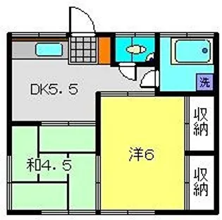 寺田ハイツ1号棟【201号室】の間取り
