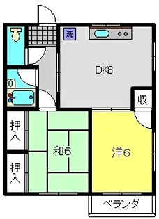 ハイツウエストヒル【202号室】の間取り
