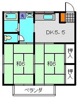 2DKの間取り画像