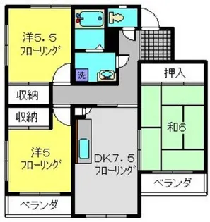 富士マンション【105号室】の間取り
