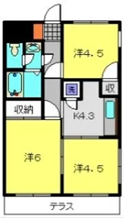 エクレール上星川【101号室】の間取り