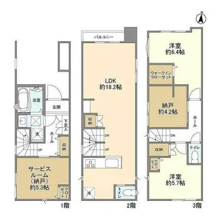 神奈川県横浜市旭区万騎が原【一戸建】の間取り