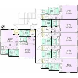 ユナイト保土ヶ谷デムーロの杜【208号室】の間取り