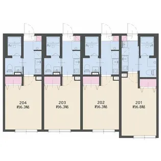 ステーションテラス二俣川【202号室】の間取り