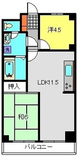 ライオンズマンション三ツ境第2【601号室】の間取り