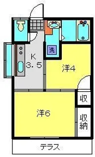 ハイツ松ノ木【2階】の間取り