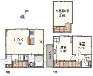 フローラ希望ヶ丘【1階】の間取り