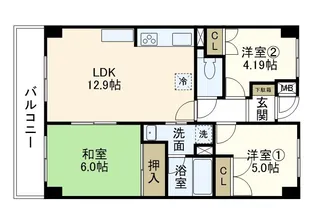 サニーヒルI【2階】の間取り
