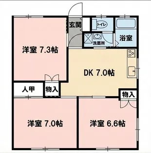 コーポ橋戸E【102号室】の間取り