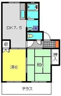 テラスウイステリアA【102号室】の間取り