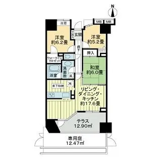ライオンズステーションプラザ大和【0101号室】の間取り