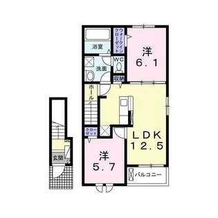 グランウェルかやの木【2階】の間取り