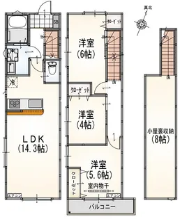 (仮称)サンライズ希望ヶ丘B棟【1階】の間取り