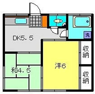 寺田ハイツ1号棟【102号室】の間取り