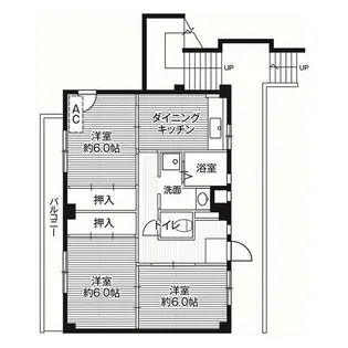 ビレッジハウス川井宿3号棟【1階】の間取り