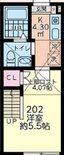 HM Base鶴ヶ峰【202号室】の間取り