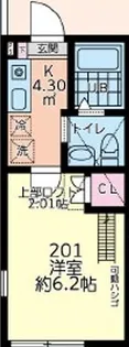HM Base鶴ヶ峰【201号室】の間取り